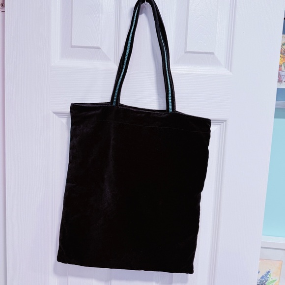 Old Navy Elegant Floral Teal & Black Tote Bag - Picture 2 of 5